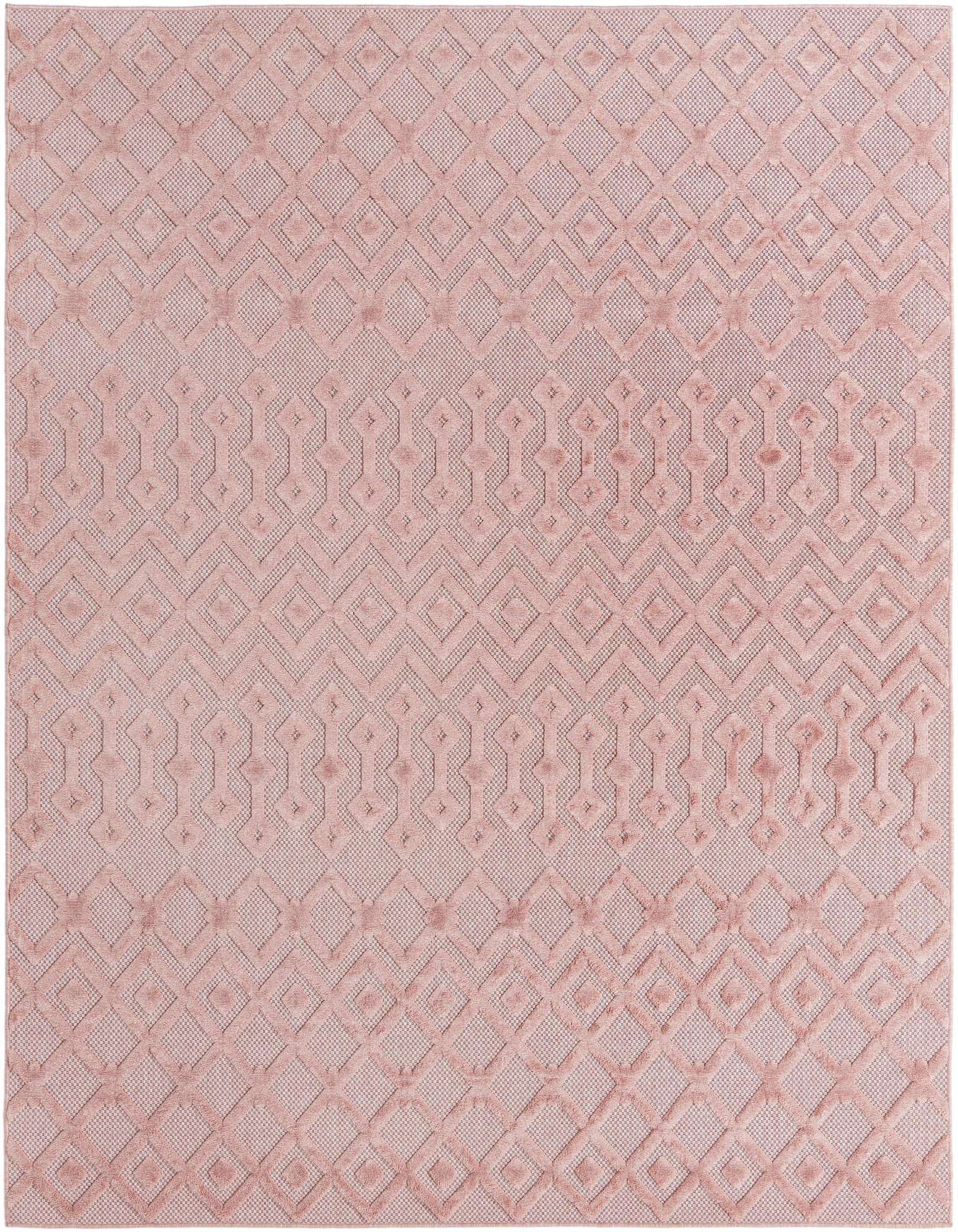 7' 10 x 10' Easy-Clean Trellis Textured Indoor / Outdoor Rug