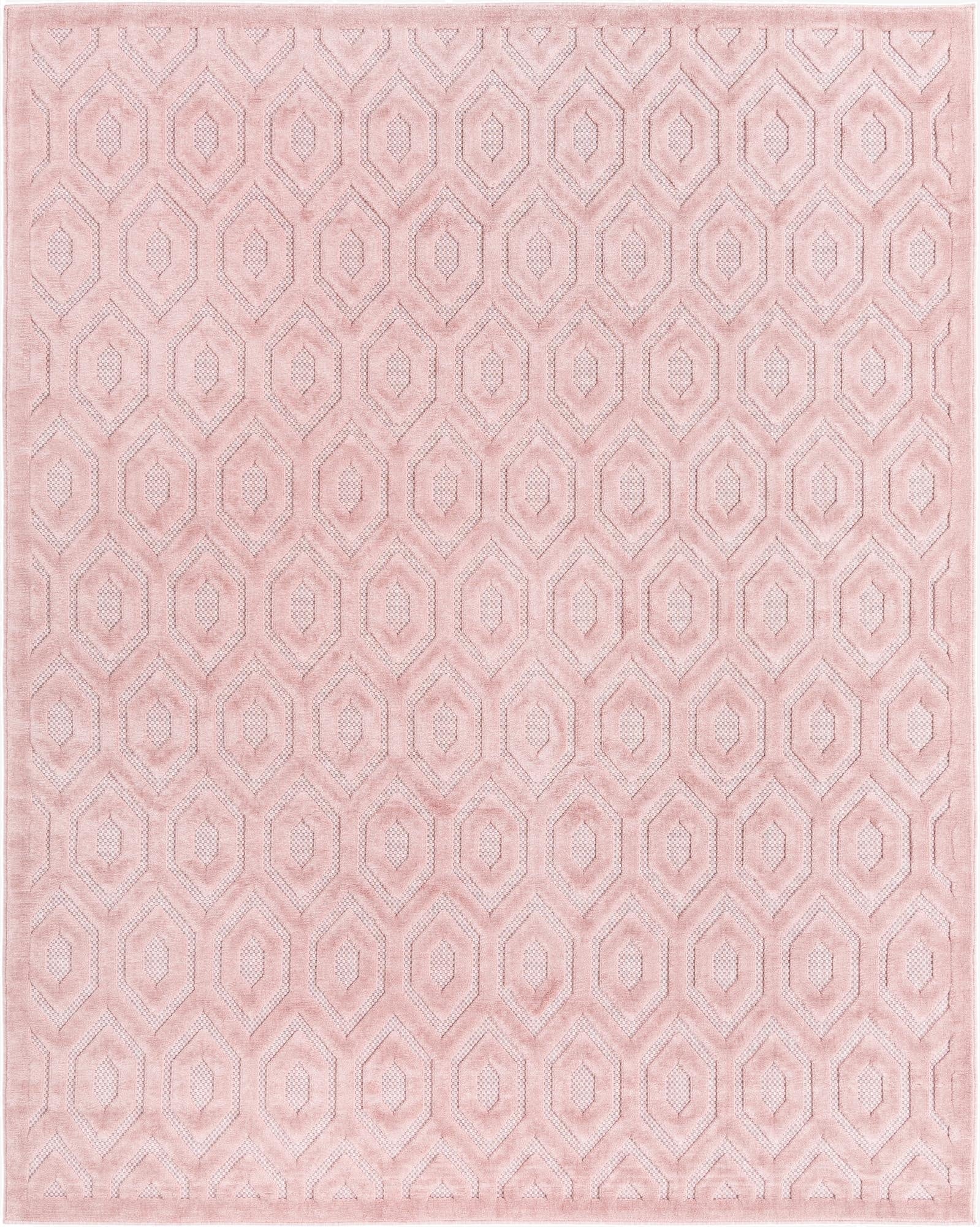 Primary image 7' 10 x 10'  Washable Trellis Textured Indoor / Outdoor Rug