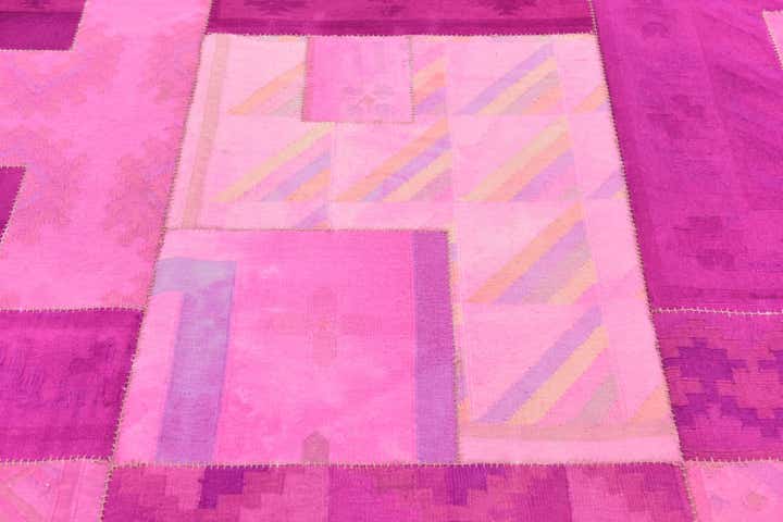 7' 3 x 10' Hand Woven Patchwork Wool Rug