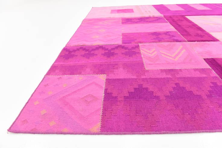 Detail image of 7' 3 x 10' Hand Woven Patchwork Wool Rug