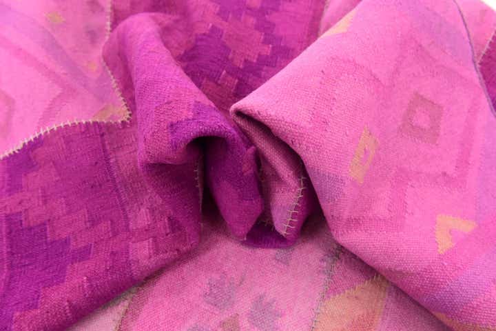 7' 3 x 10' Hand Woven Patchwork Wool Rug