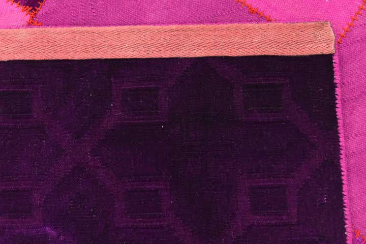 7' 2 x 9' 10 Hand Woven Patchwork Wool Rug