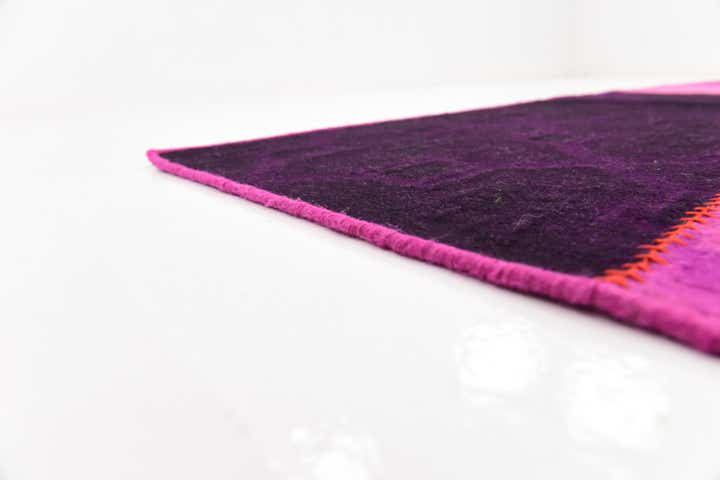 7' 2 x 9' 10 Hand Woven Patchwork Wool Rug