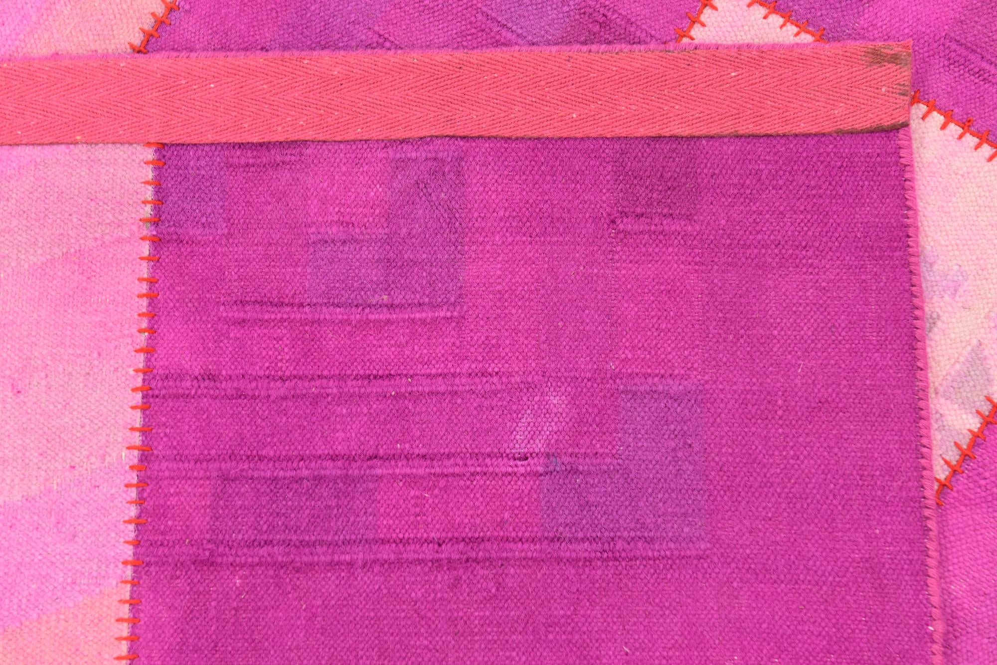 7' 3 x 10' Hand Woven Patchwork Wool Rug
