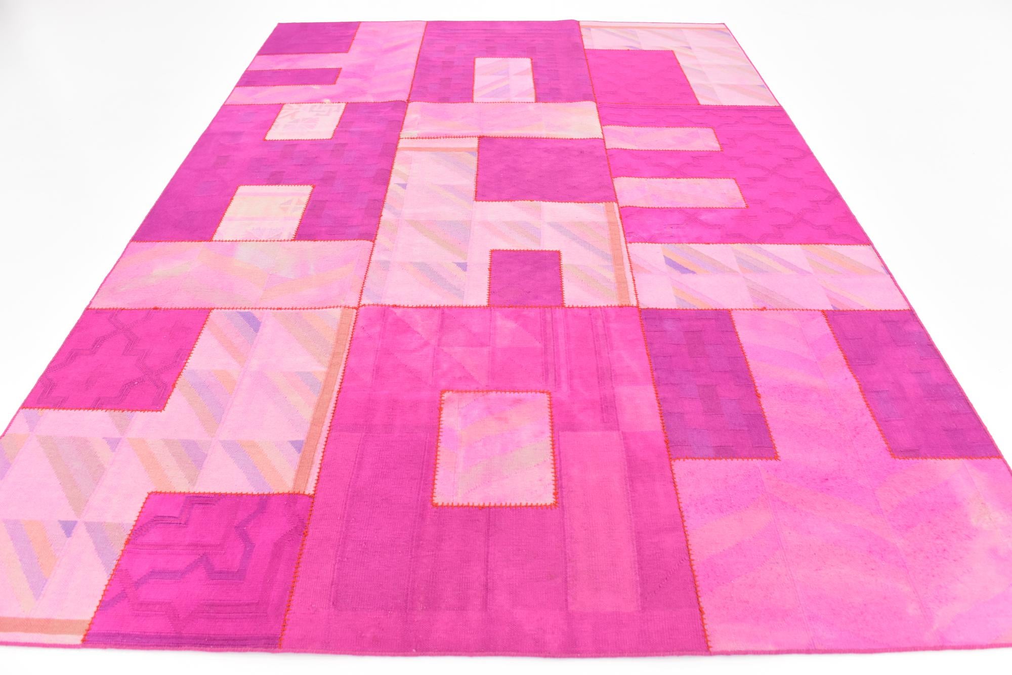7' 3 x 10' Hand Woven Patchwork Wool Rug