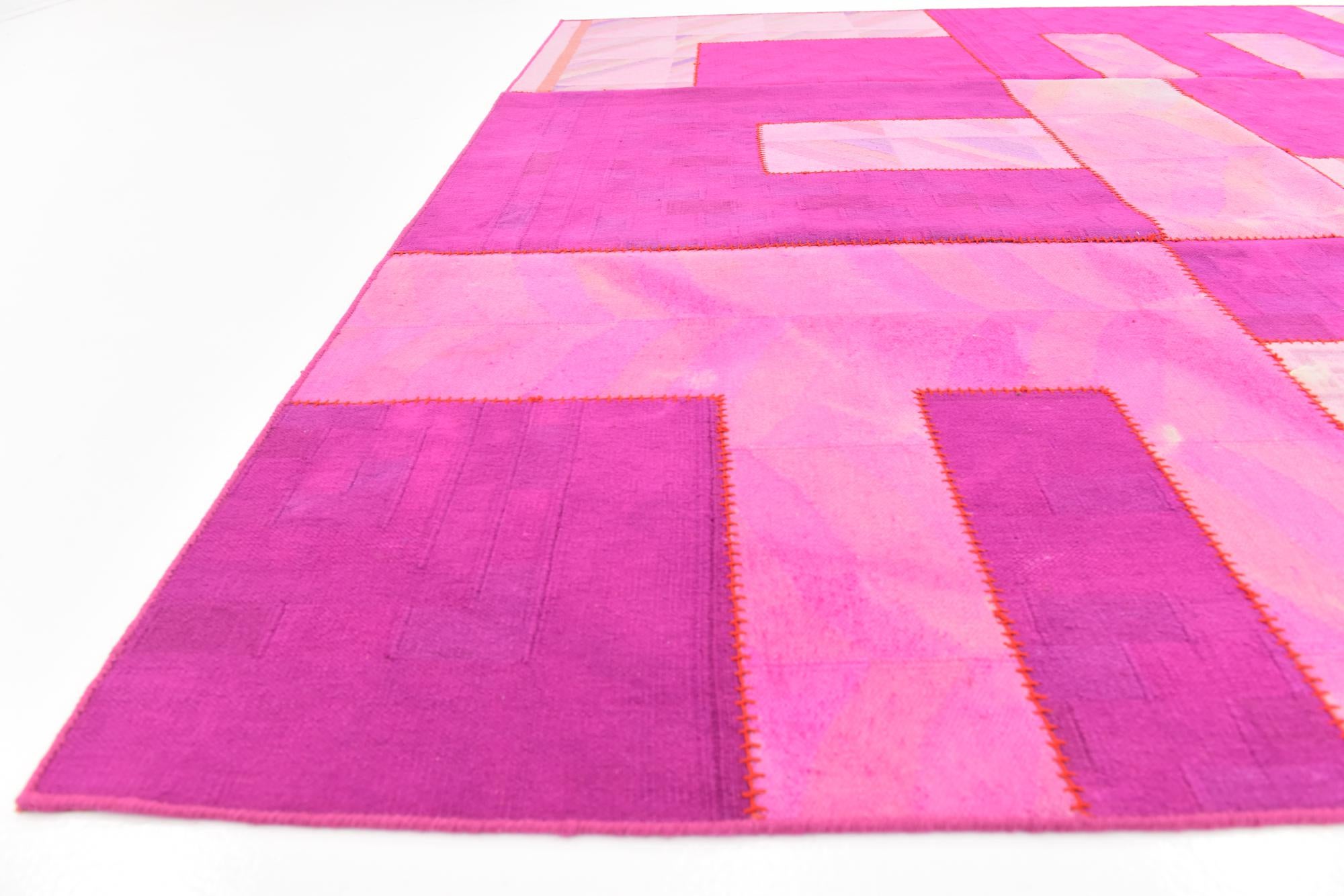 7' 3 x 10' Hand Woven Patchwork Wool Rug