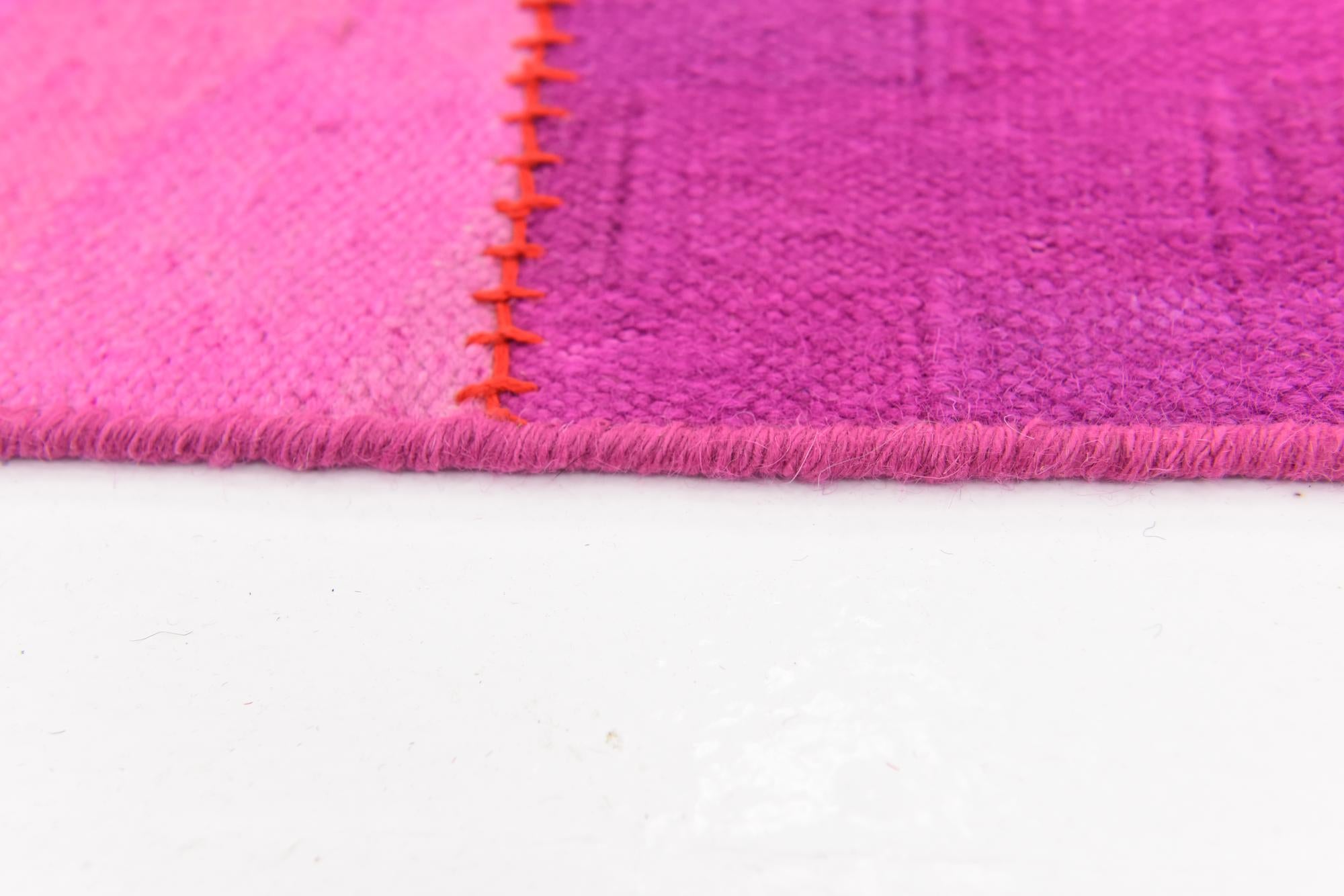 7' 3 x 10' Hand Woven Patchwork Wool Rug