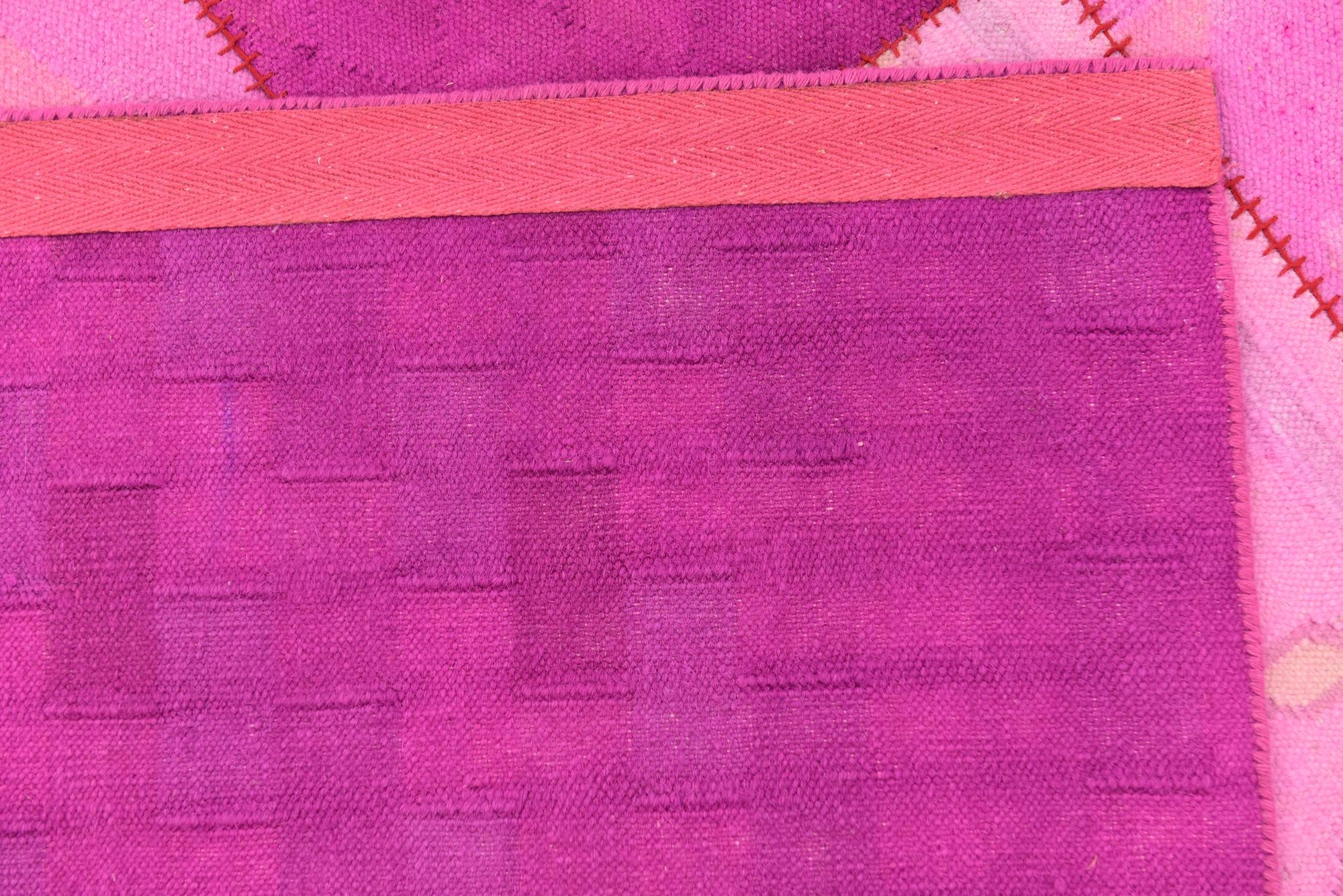 7' 4 x 10' Hand Woven Patchwork Wool Rug