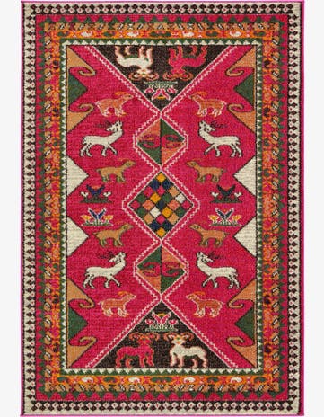 Pink Washable Santa Fe Rug