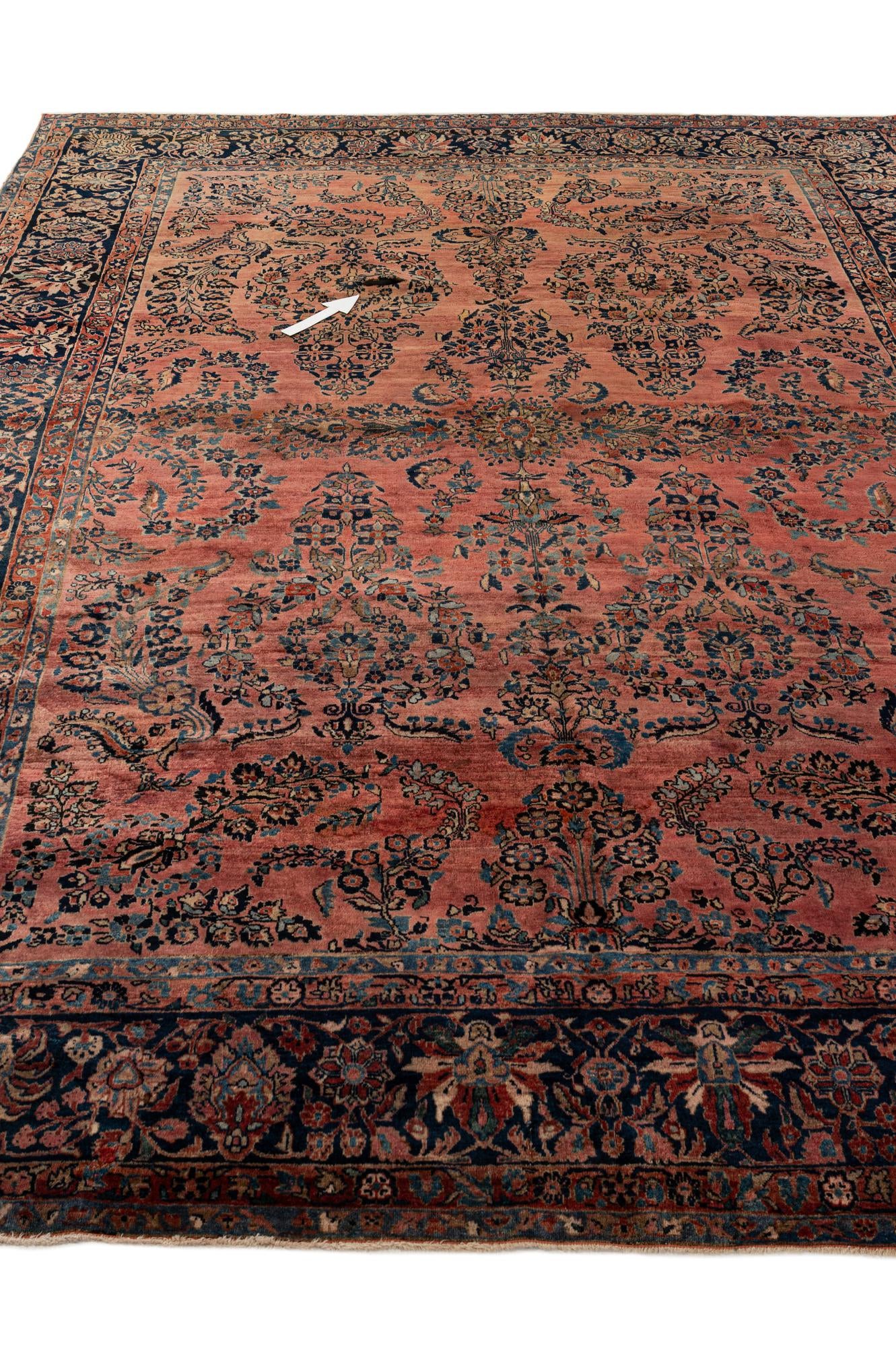 8' 8 x 11' 6 Hand Knotted Sarough Persian Wool Rug