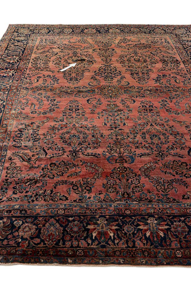 8' 8 x 11' 6 Hand Knotted Sarough Persian Wool Rug