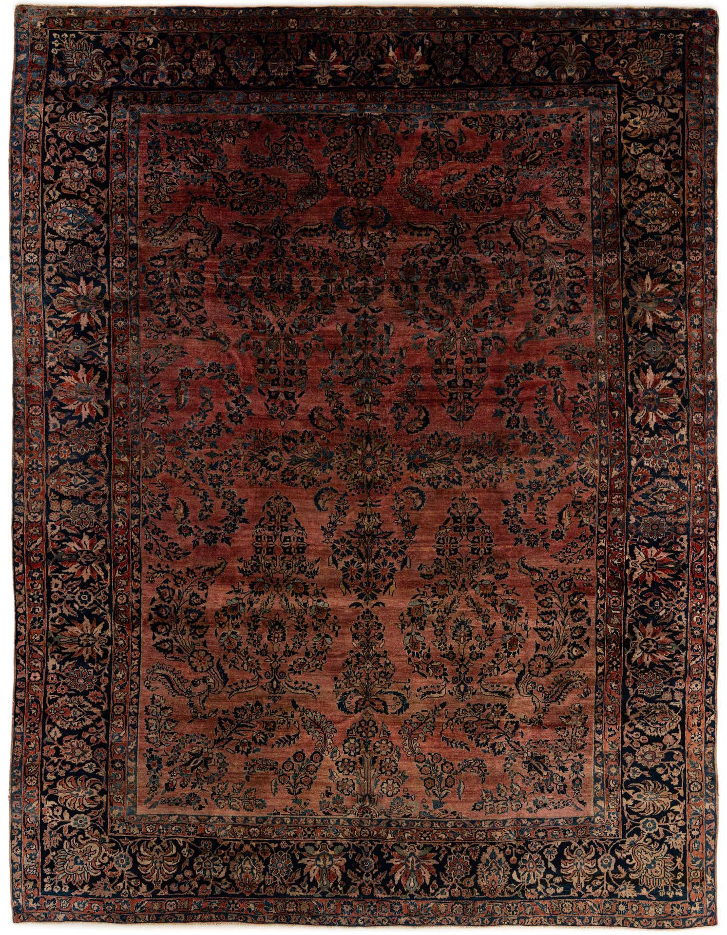 8' 8 x 11' 6 Hand Knotted Sarough Persian Wool Rug