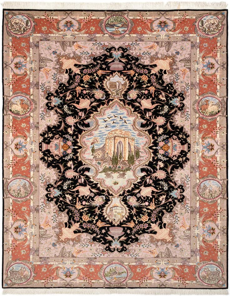 Detail image of 6' 6 x 9' 6 Tabriz Rug