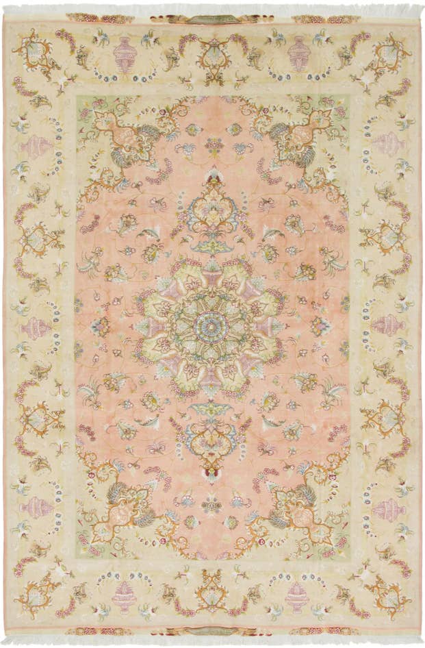 Detail image of 6' 9 x 10' 2 Hand Knotted Tabriz Persian Rug
