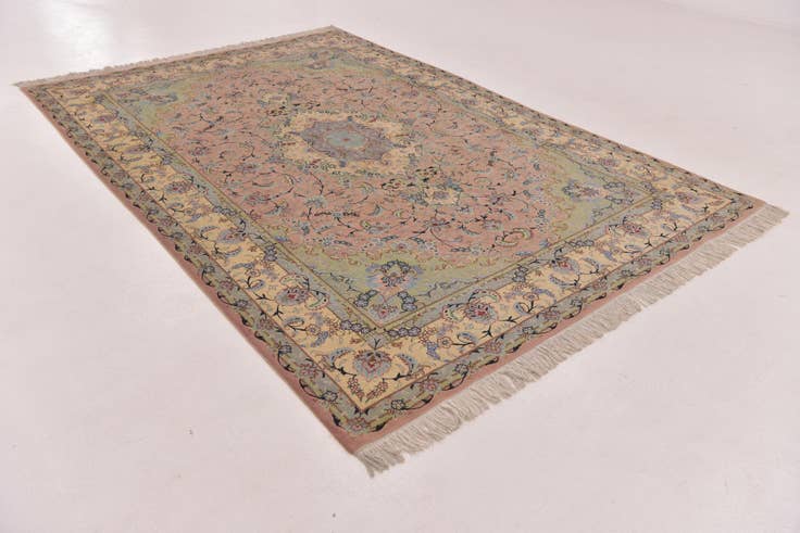 Detail image of 6' 6 x 9' 8 Hand Knotted Tabriz Persian Rug