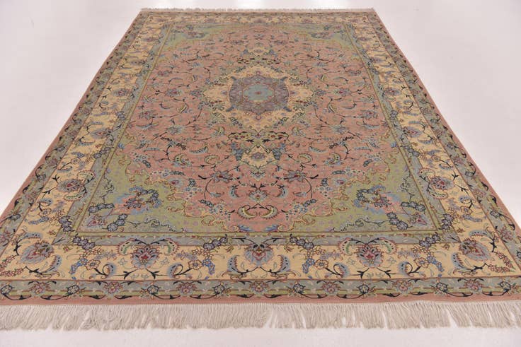 Detail image of 6' 6 x 9' 8 Hand Knotted Tabriz Persian Rug