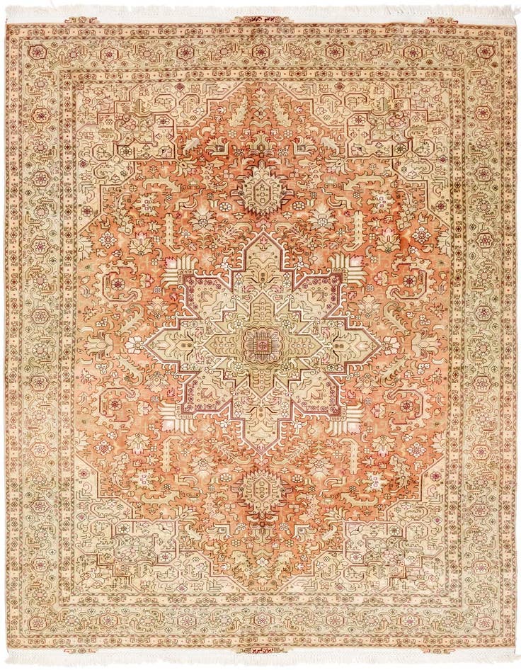 Detail image of 6' 8 x 10' Hand Knotted Tabriz Persian Rug