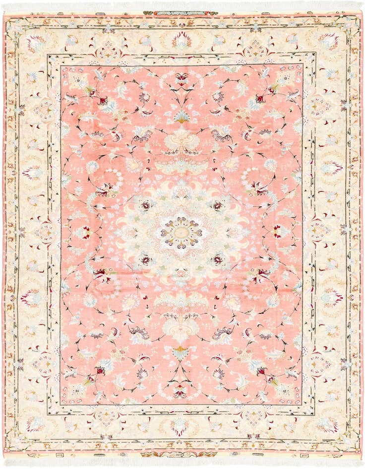 Detail image of 6' 7 x 9' 10 Hand Knotted Tabriz Persian Rug