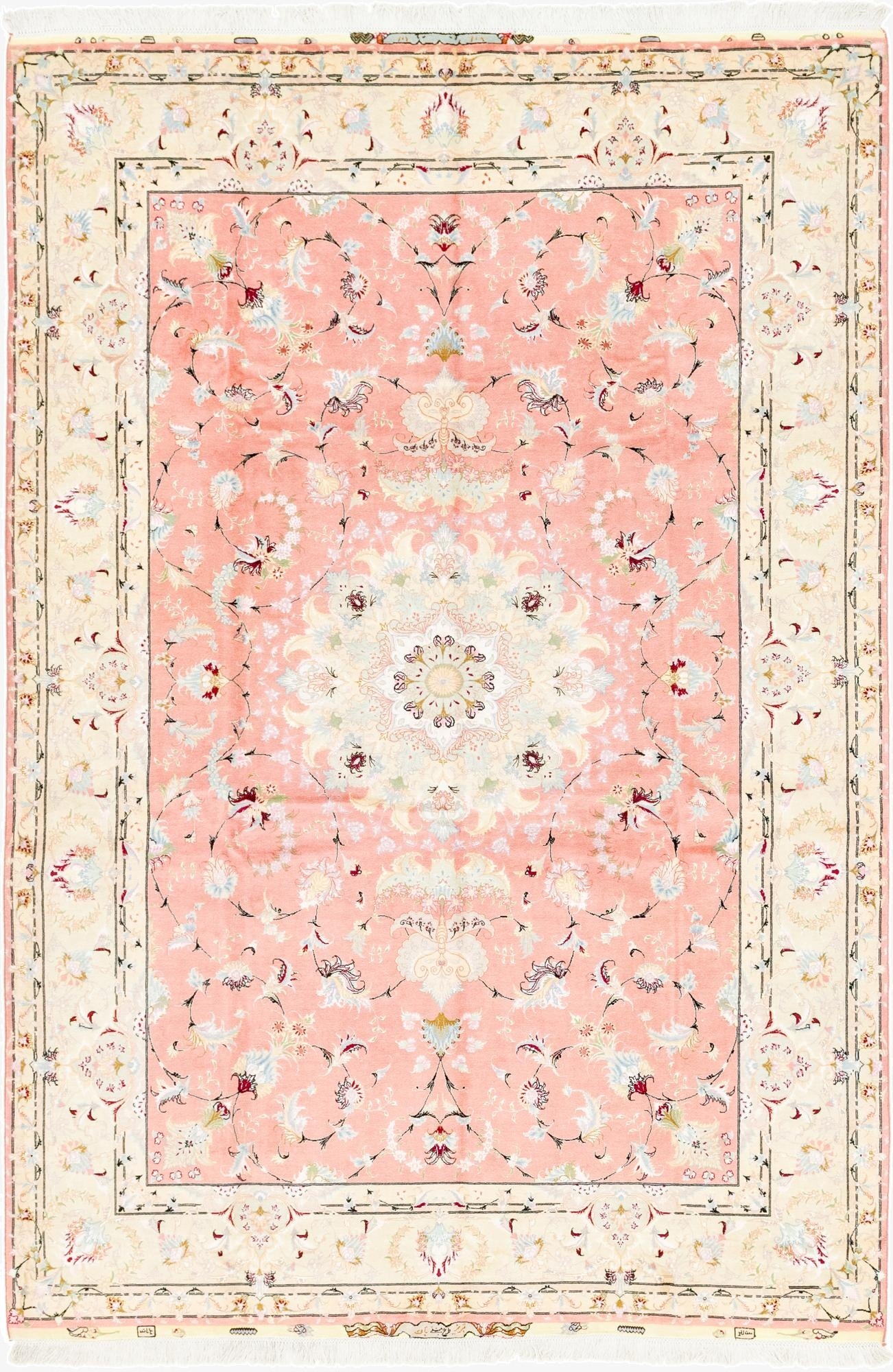 6' 7 x 9' 10  Hand Knotted Tabriz Persian Rug