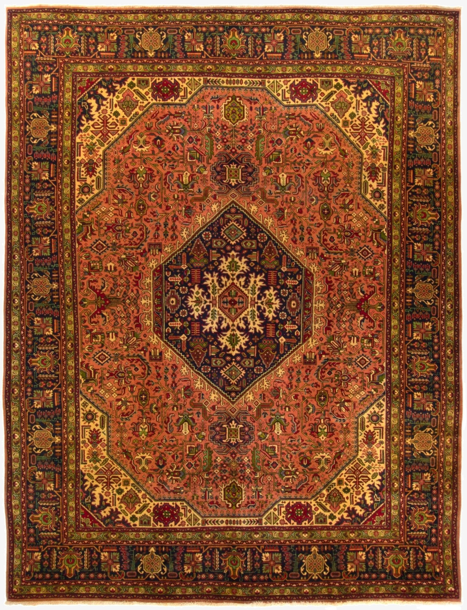 9' 8 x 12' 8  Hand Knotted Tabriz Persian Wool Rug