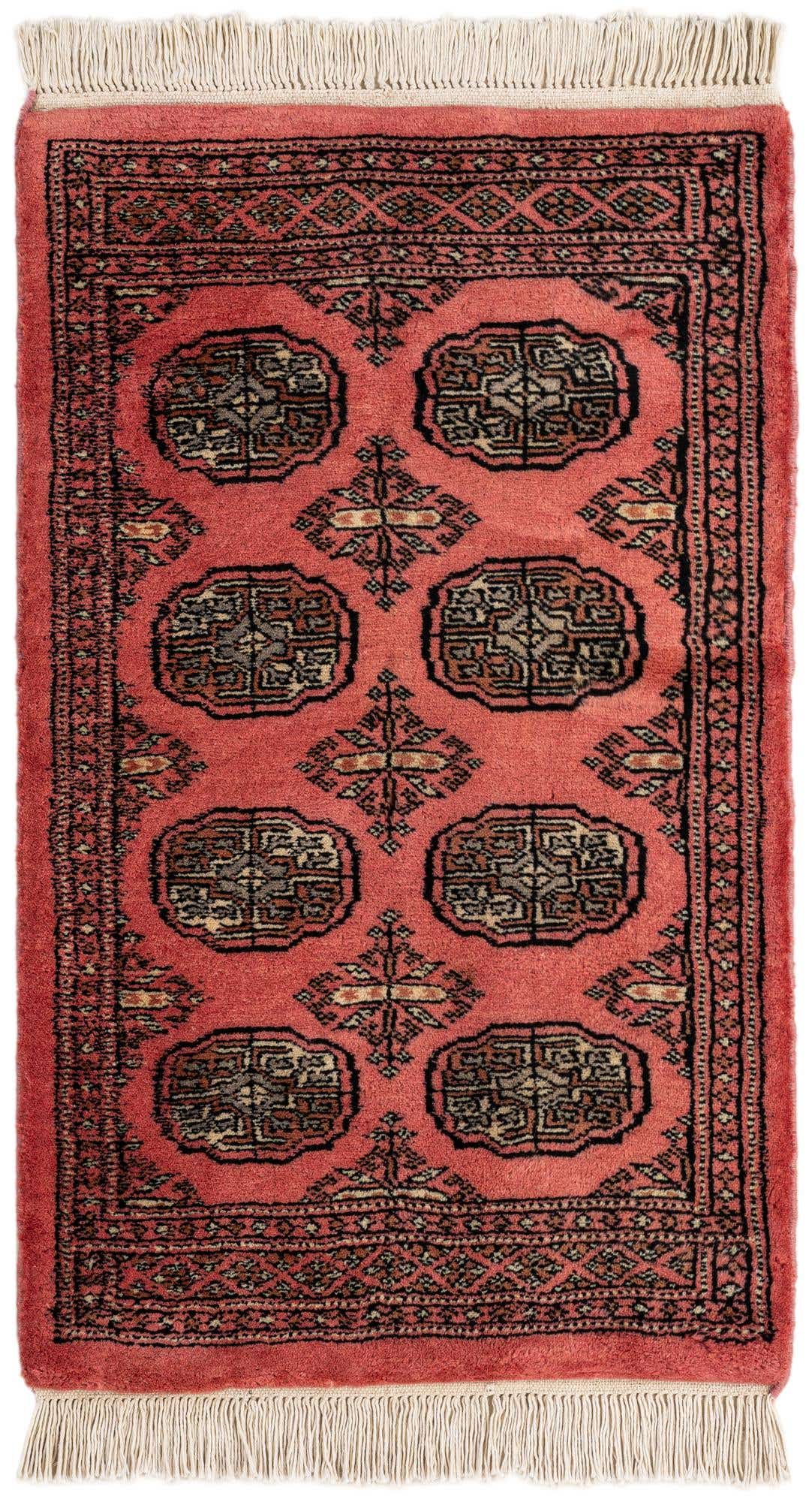 2' x 3' 5 Hand Knotted Torkaman Persian Wool Rug