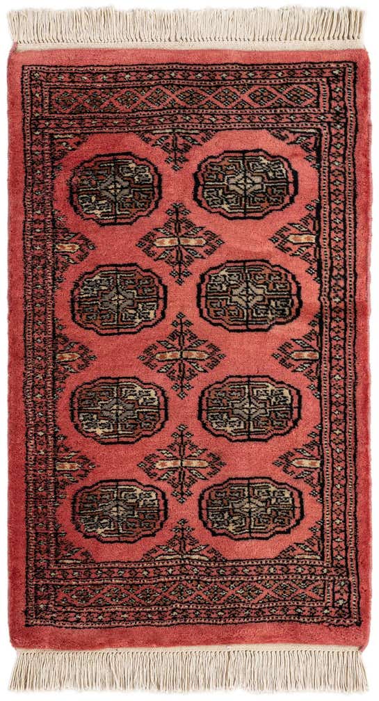 2' x 3' 5 Hand Knotted Torkaman Persian Wool Rug