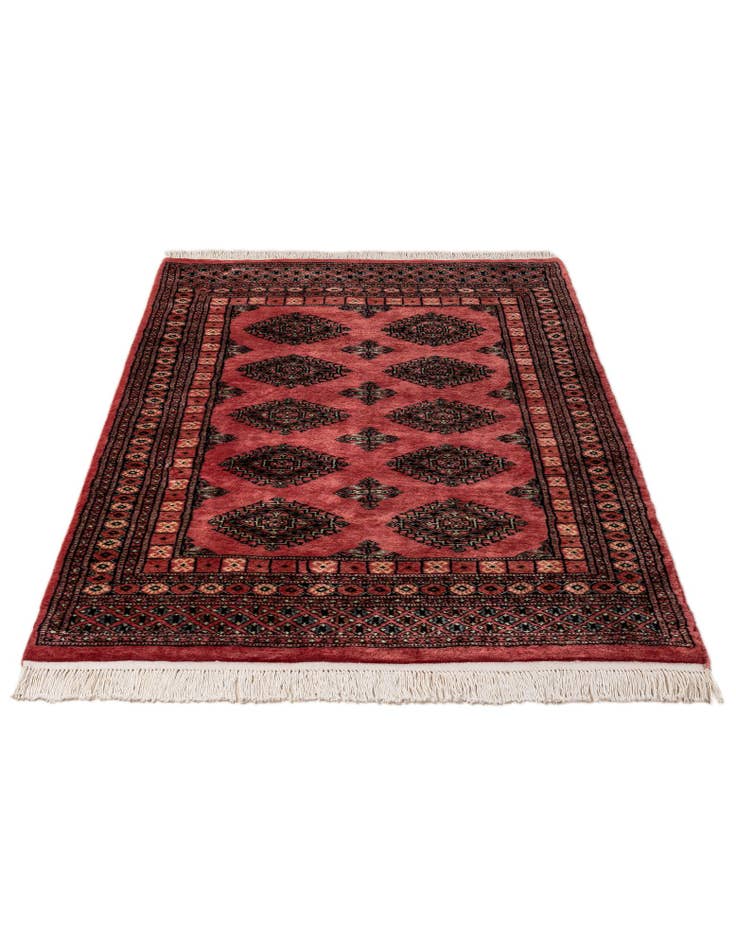 Detail image of 4' 2 x 6' 2  Hand Knotted Torkaman Persian Wool Rug