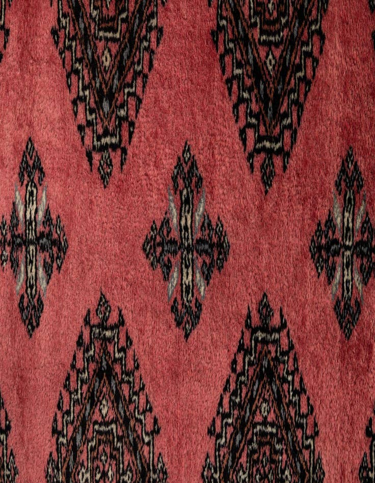 Detail image of 4' 2 x 6' 2  Hand Knotted Torkaman Persian Wool Rug