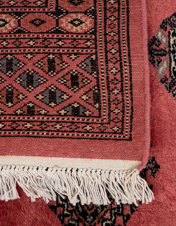 Detail image of 4' 2 x 6' 2  Hand Knotted Torkaman Persian Wool Rug