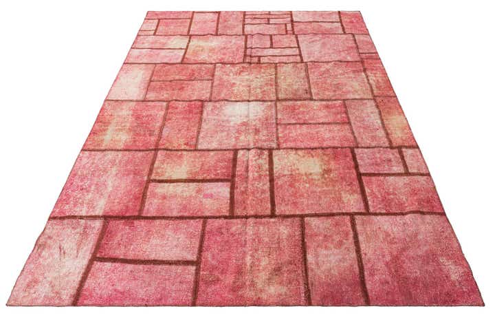 6' 10 x 9' 2 Hand Knotted Ultra Vintage Persian Wool Rug