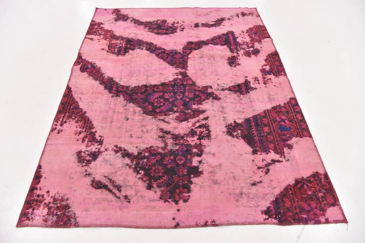 Detail image of 5' 2 x 7' Hand Knotted Ultra Vintage Persian Wool Rug
