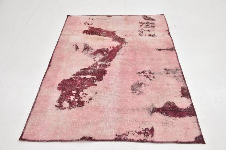 Detail image of 4' x 5' 10 Hand Knotted Ultra Vintage Persian Wool Rug
