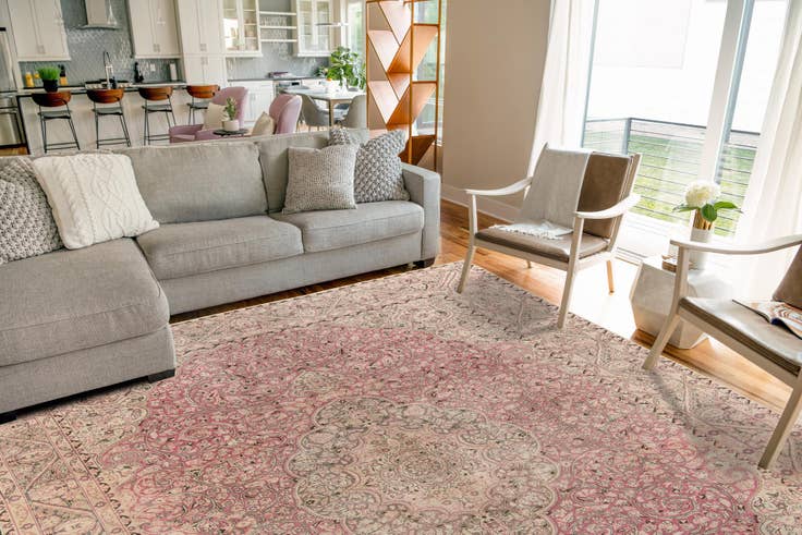 Detail image of 8' 2 x 12' 5 Hand Knotted Ultra Vintage Persian Wool Rug
