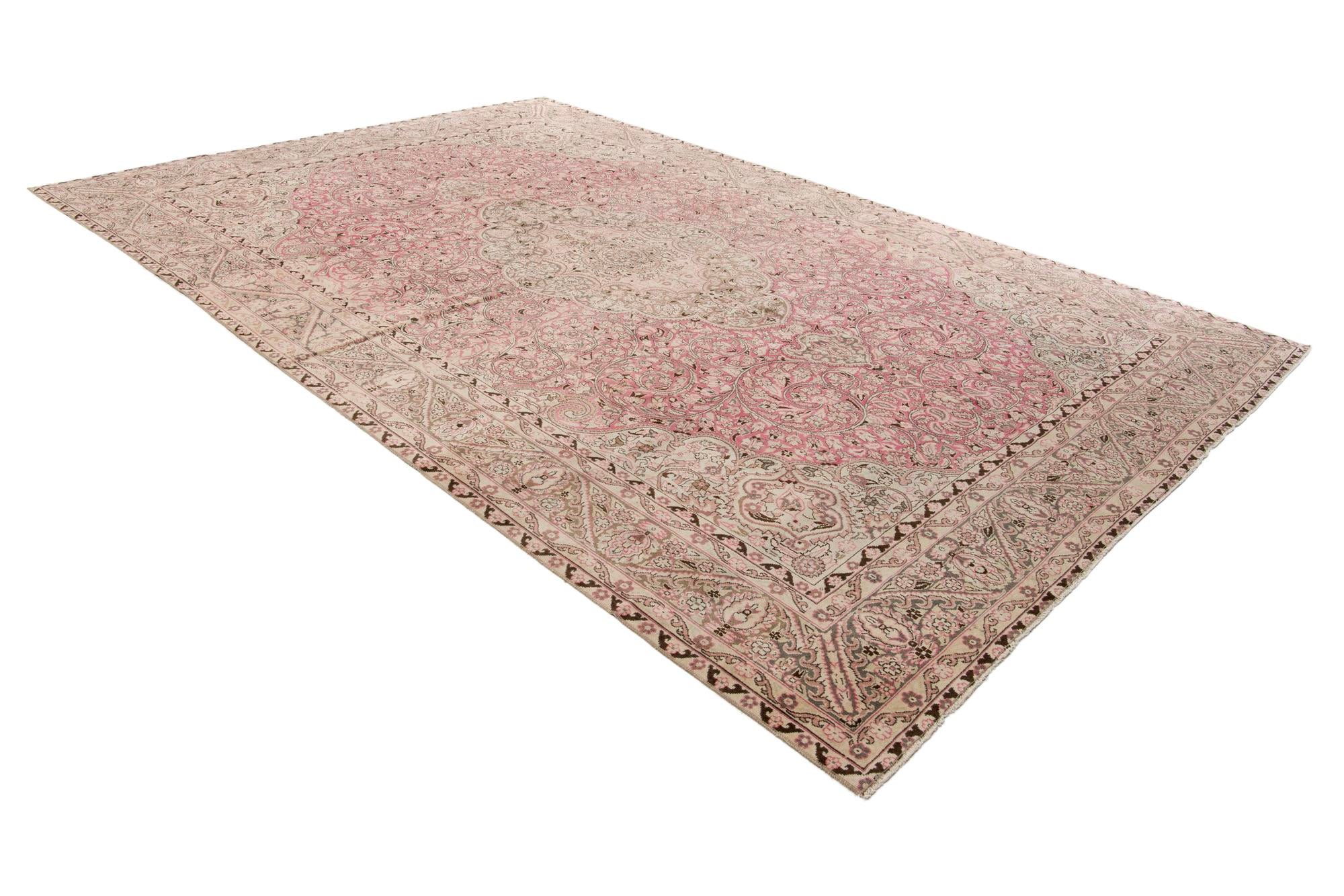 8' 2 x 12' 5 Hand Knotted Ultra Vintage Persian Wool Rug