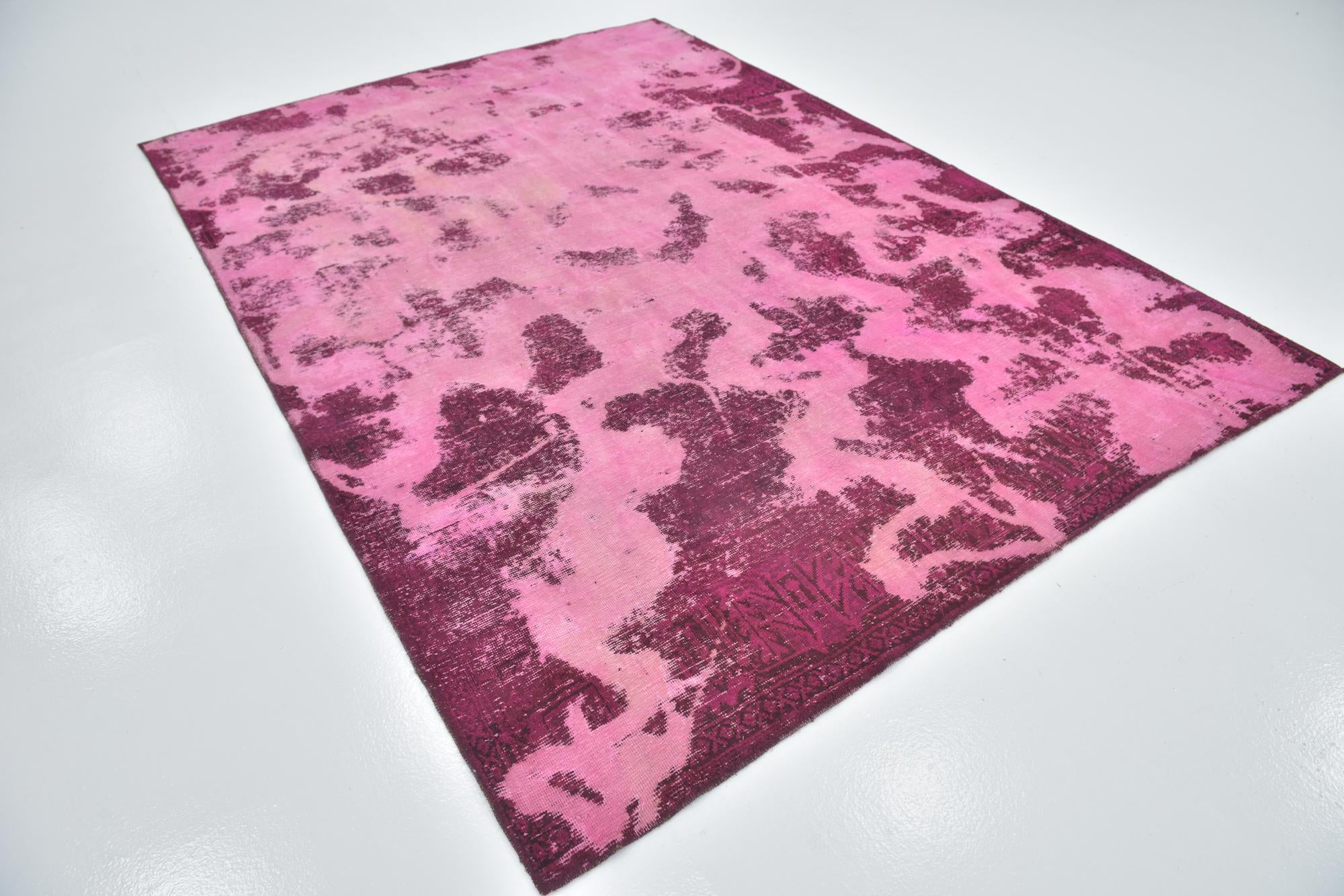 6' 10 x 9' 8 Hand Knotted Ultra Vintage Persian Wool Rug