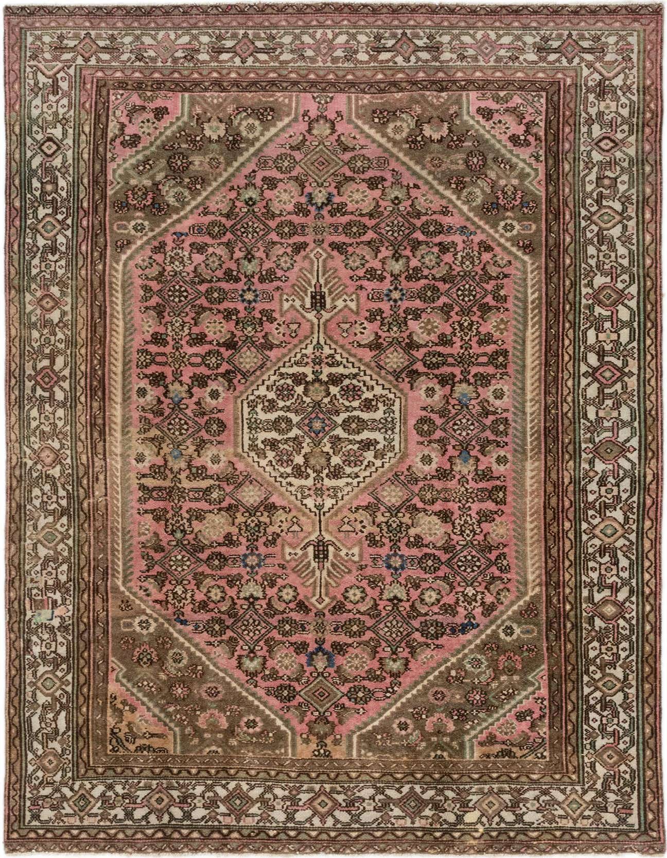 Primary image  6' 2 x 9' 8  Hand Knotted Ultra Vintage Persian Wool Rug