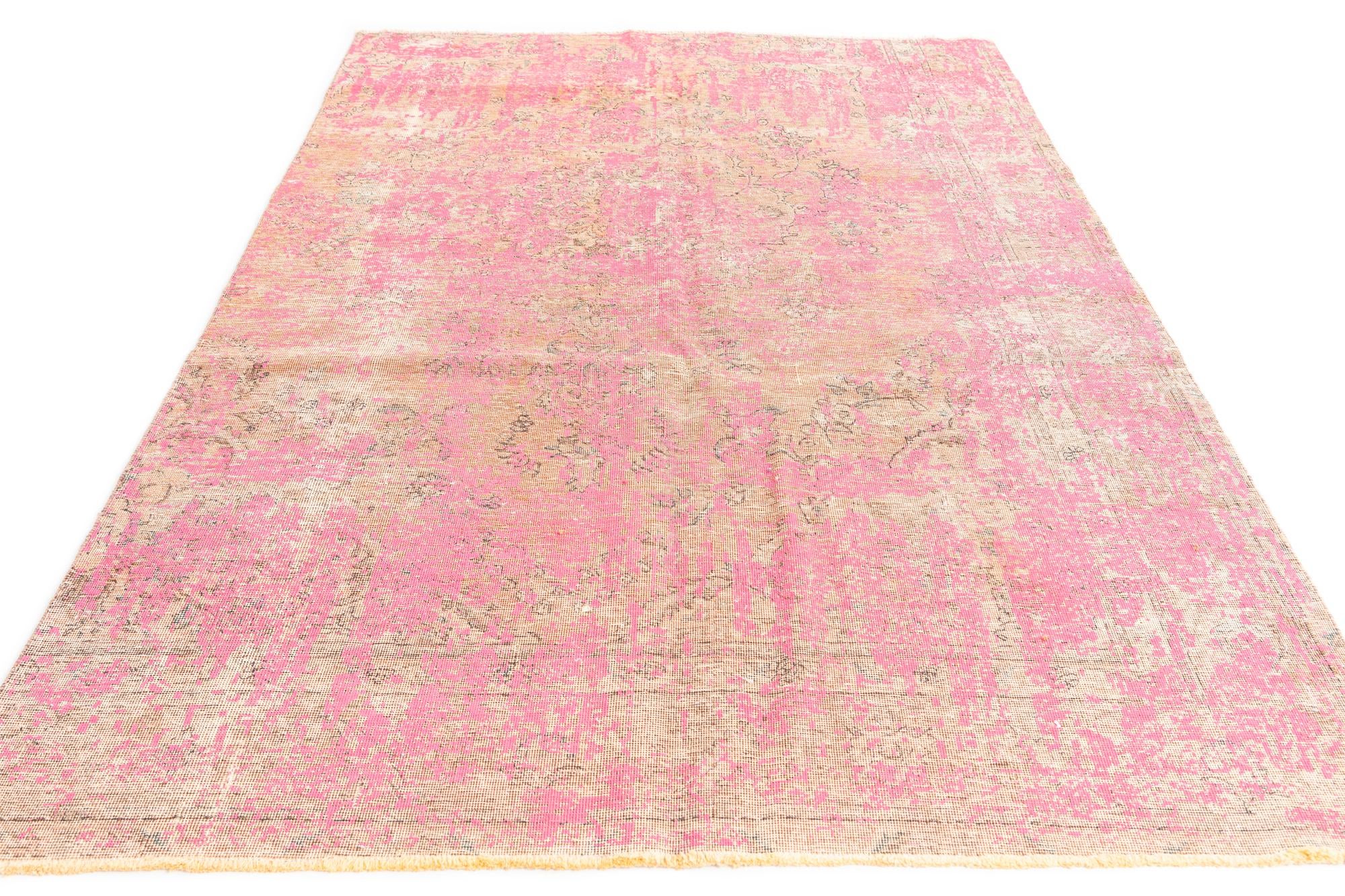 5' 9 x 9' Hand Knotted Ultra Vintage Persian Wool Rug