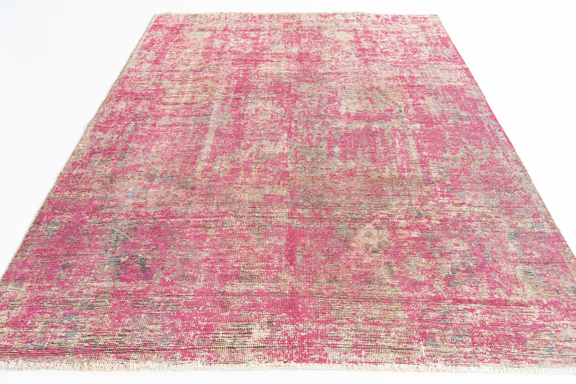 6' 4 x 9' 1 Hand Knotted Ultra Vintage Persian Wool Rug