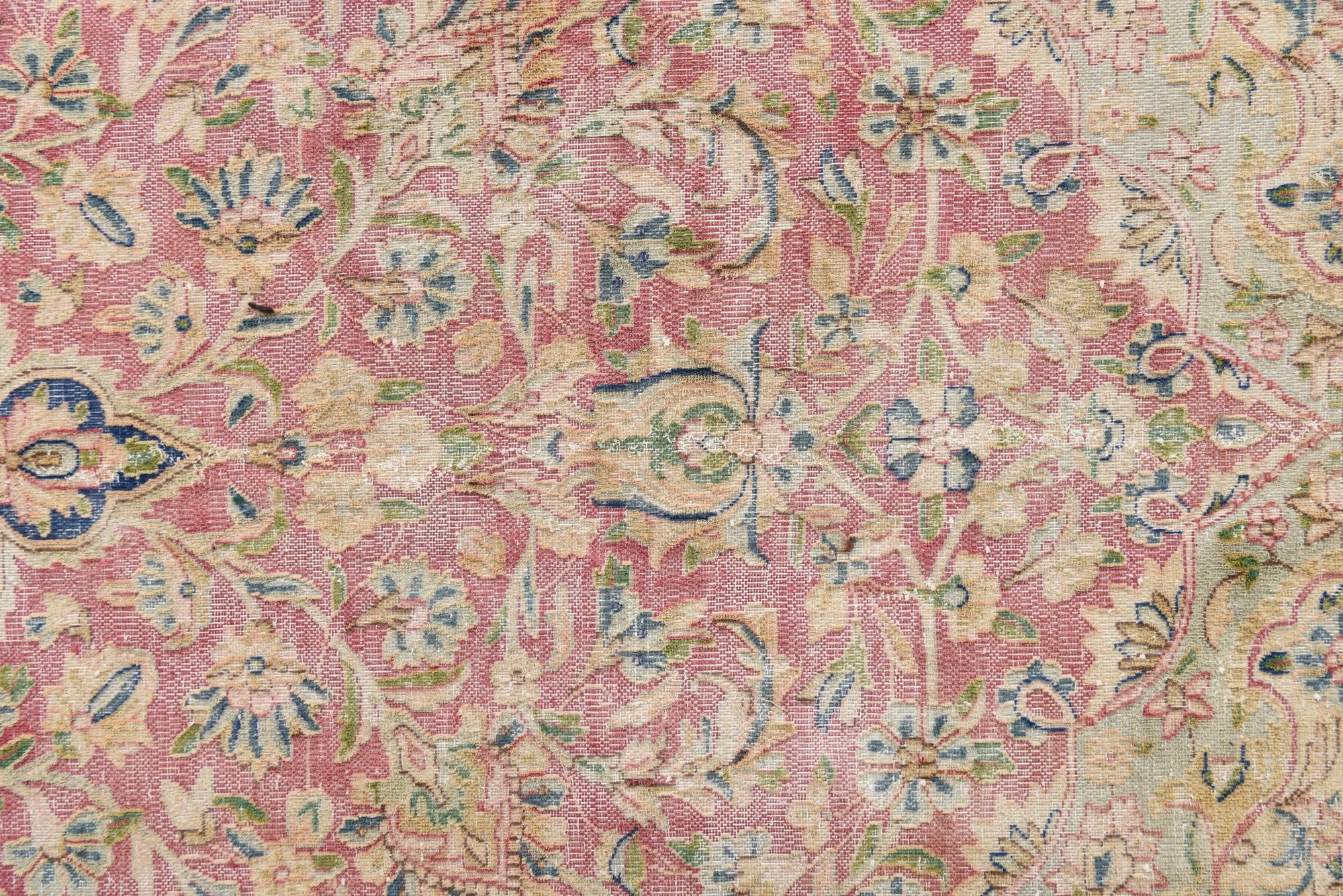 9' 8 x 13' 4 Hand Knotted Ultra Vintage Persian Wool Rug