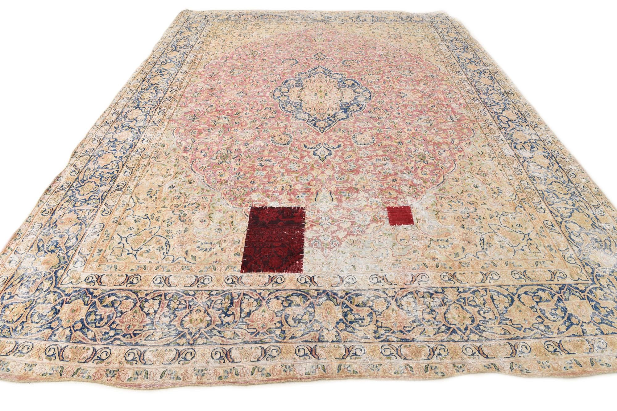 9' 8 x 13' 4 Hand Knotted Ultra Vintage Persian Wool Rug