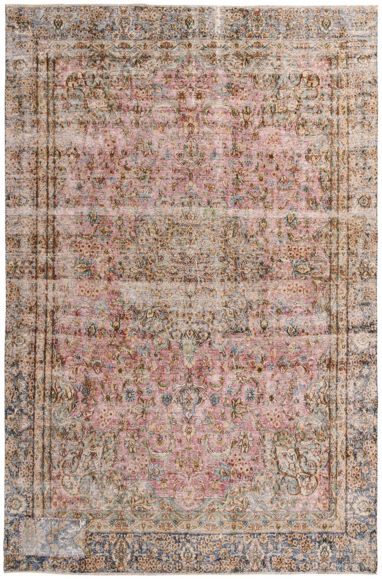 8' x 12' Hand Knotted Ultra Vintage Persian Wool Rug
