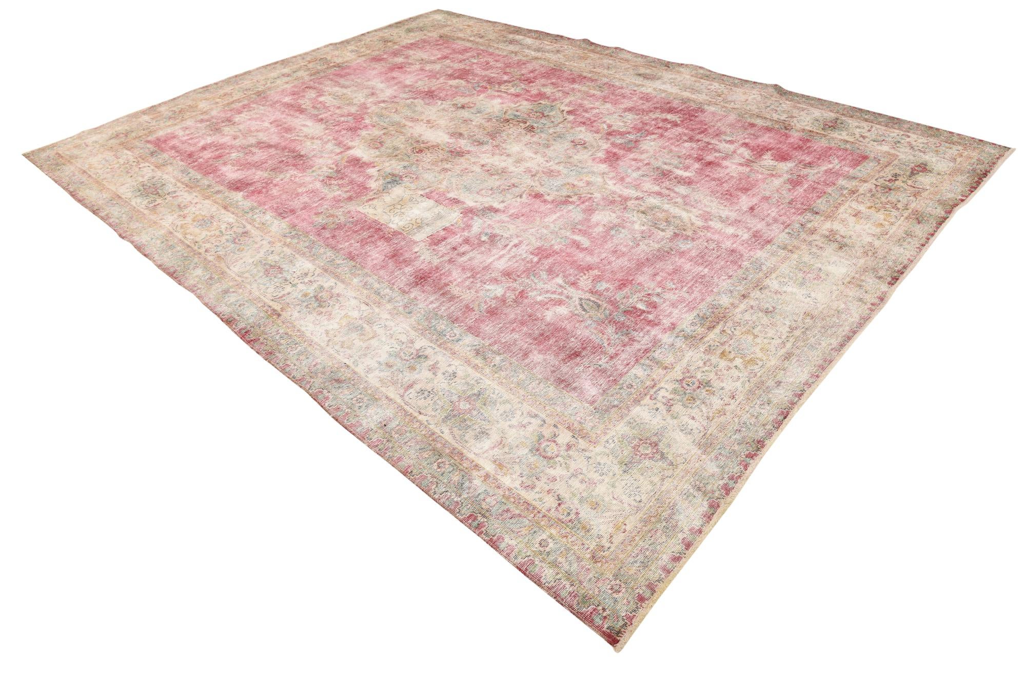 9' 8 x 12' 8 Hand Knotted Ultra Vintage Persian Wool Rug