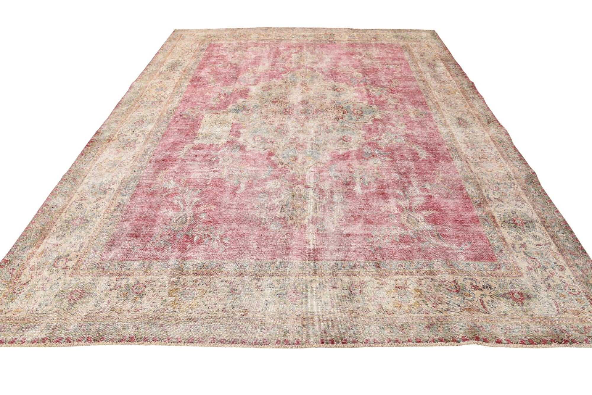 9' 8 x 12' 8 Hand Knotted Ultra Vintage Persian Wool Rug