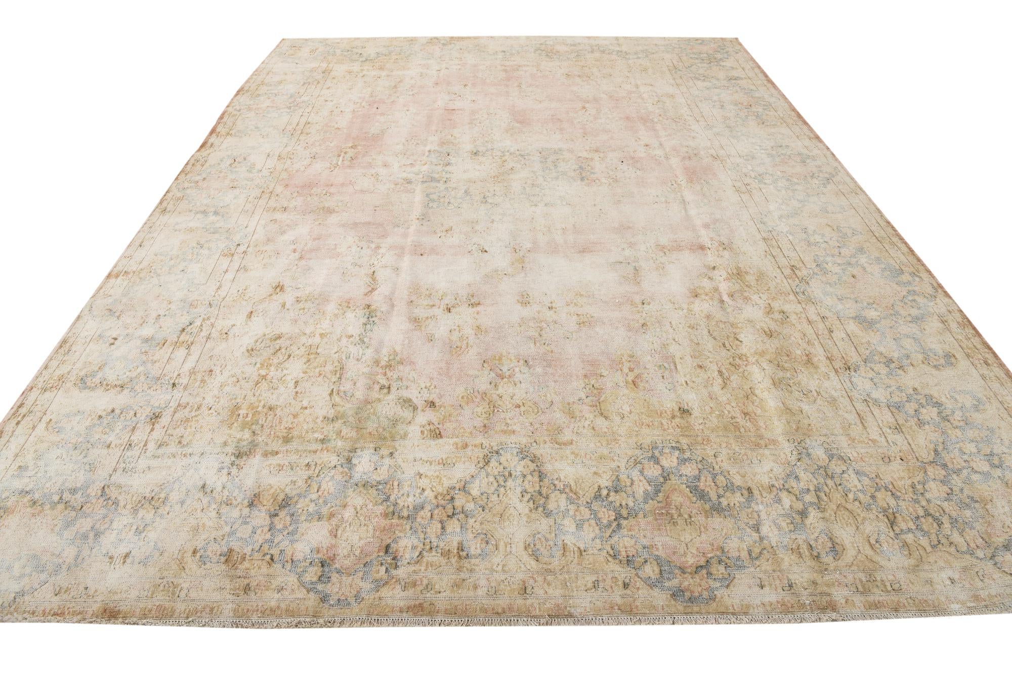 10' 3 x 13' 6 Hand Knotted Ultra Vintage Persian Wool Rug