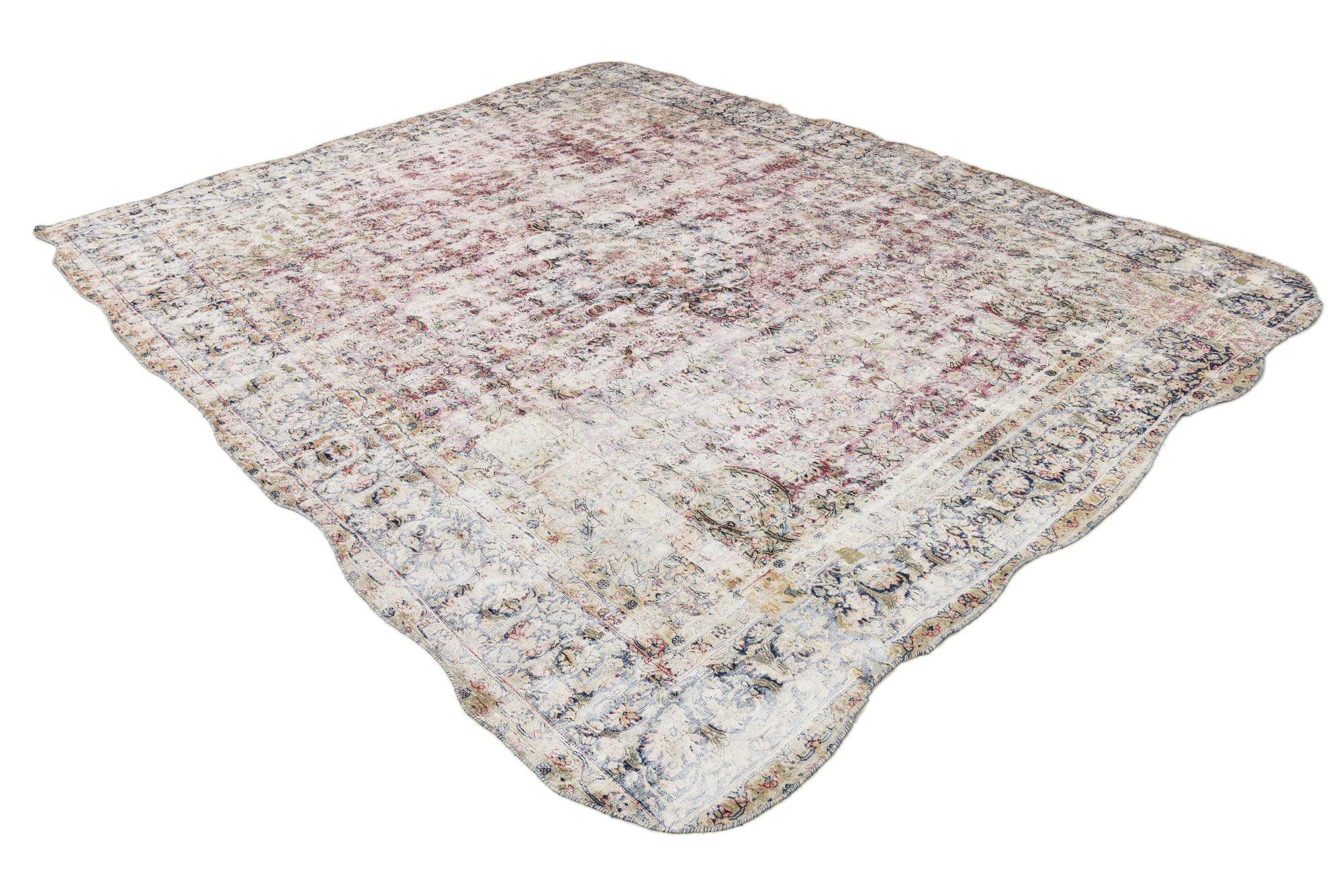9' 8 x 12' 3 Hand Knotted Ultra Vintage Persian Wool Rug