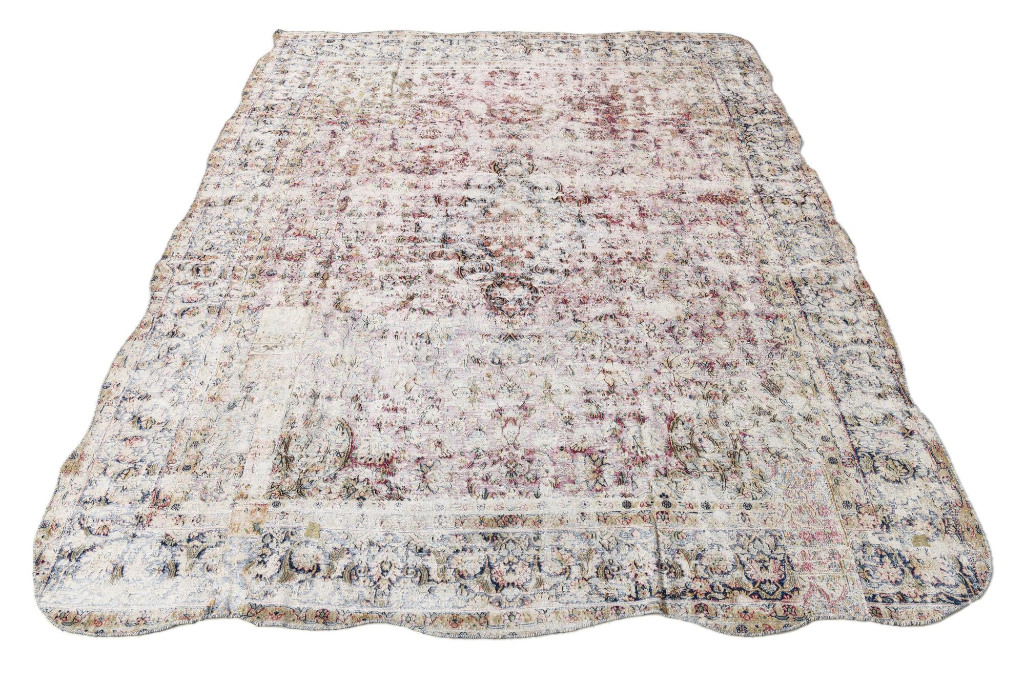 9' 8 x 12' 3 Hand Knotted Ultra Vintage Persian Wool Rug