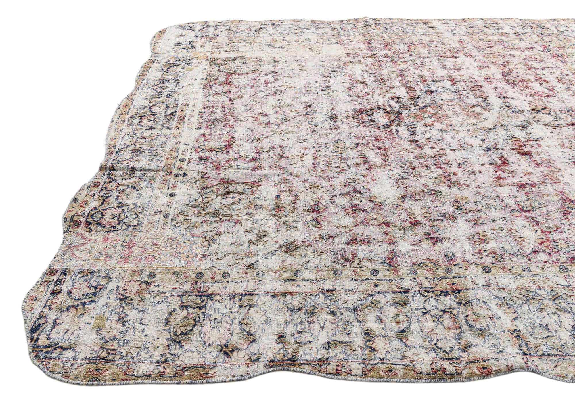 9' 8 x 12' 3 Hand Knotted Ultra Vintage Persian Wool Rug