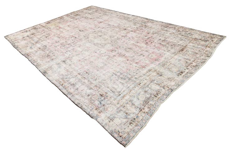 Detail image of 9' 1 x 13' Hand Knotted Ultra Vintage Persian Wool Rug