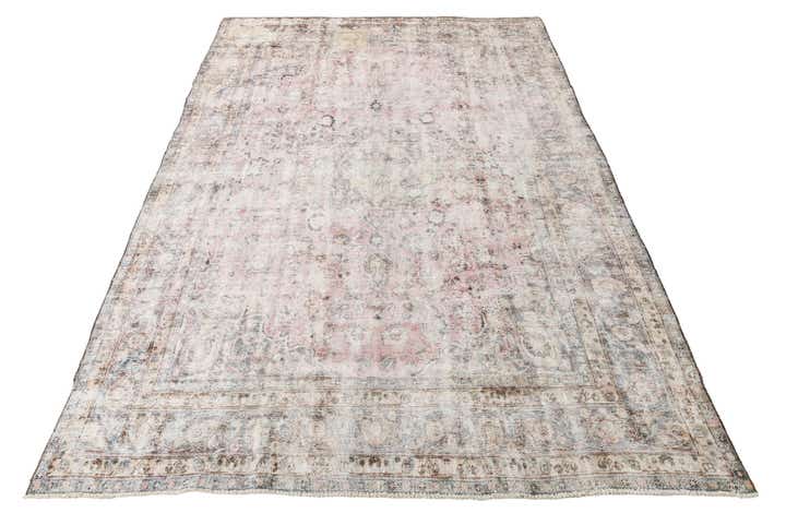 9' 1 x 13' Hand Knotted Ultra Vintage Persian Wool Rug