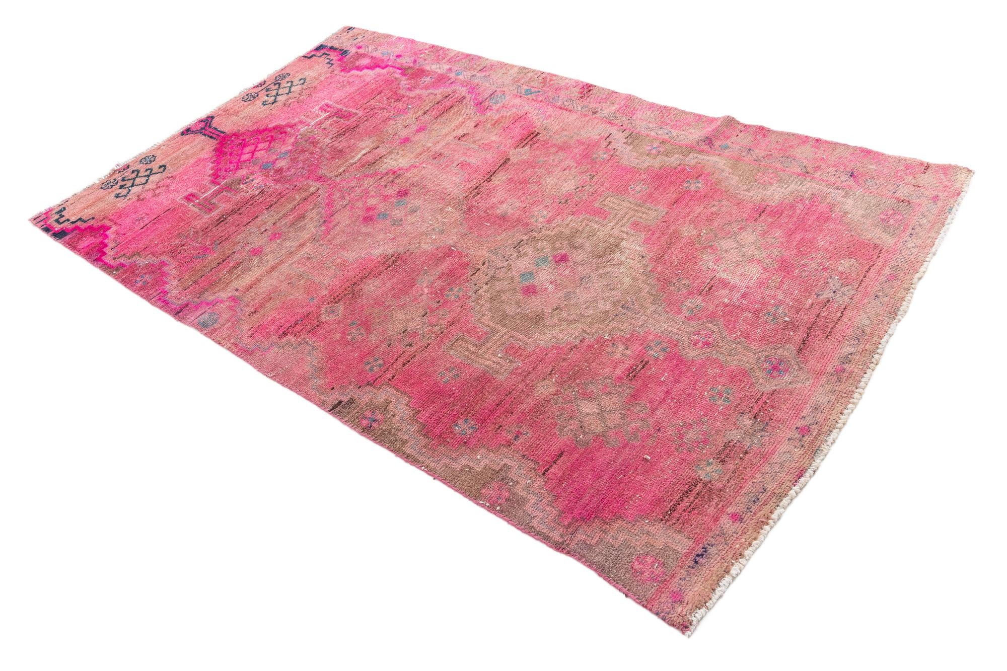 4' 6 x 7' 3 Hand Knotted Ultra Vintage Persian Wool Rug